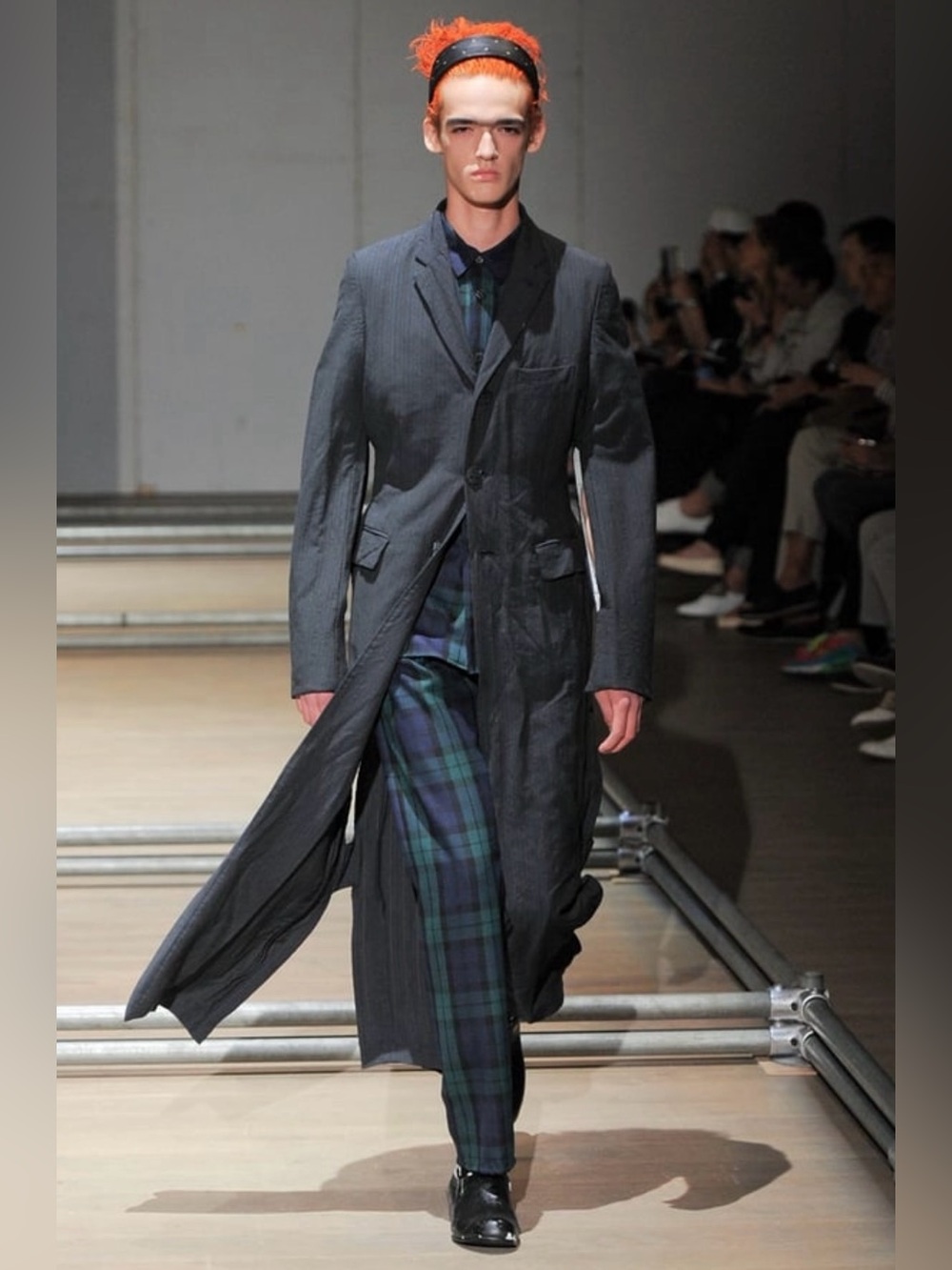 Comme Des Garcons Homme SS13 Runway Tartan Plaid Button Up Flannel Shirt
